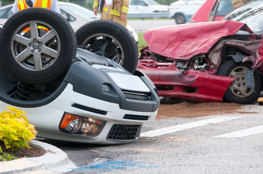 two cars wrecked requiring Auto Insurance in Saginaw, Michigan